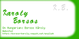 karoly borsos business card